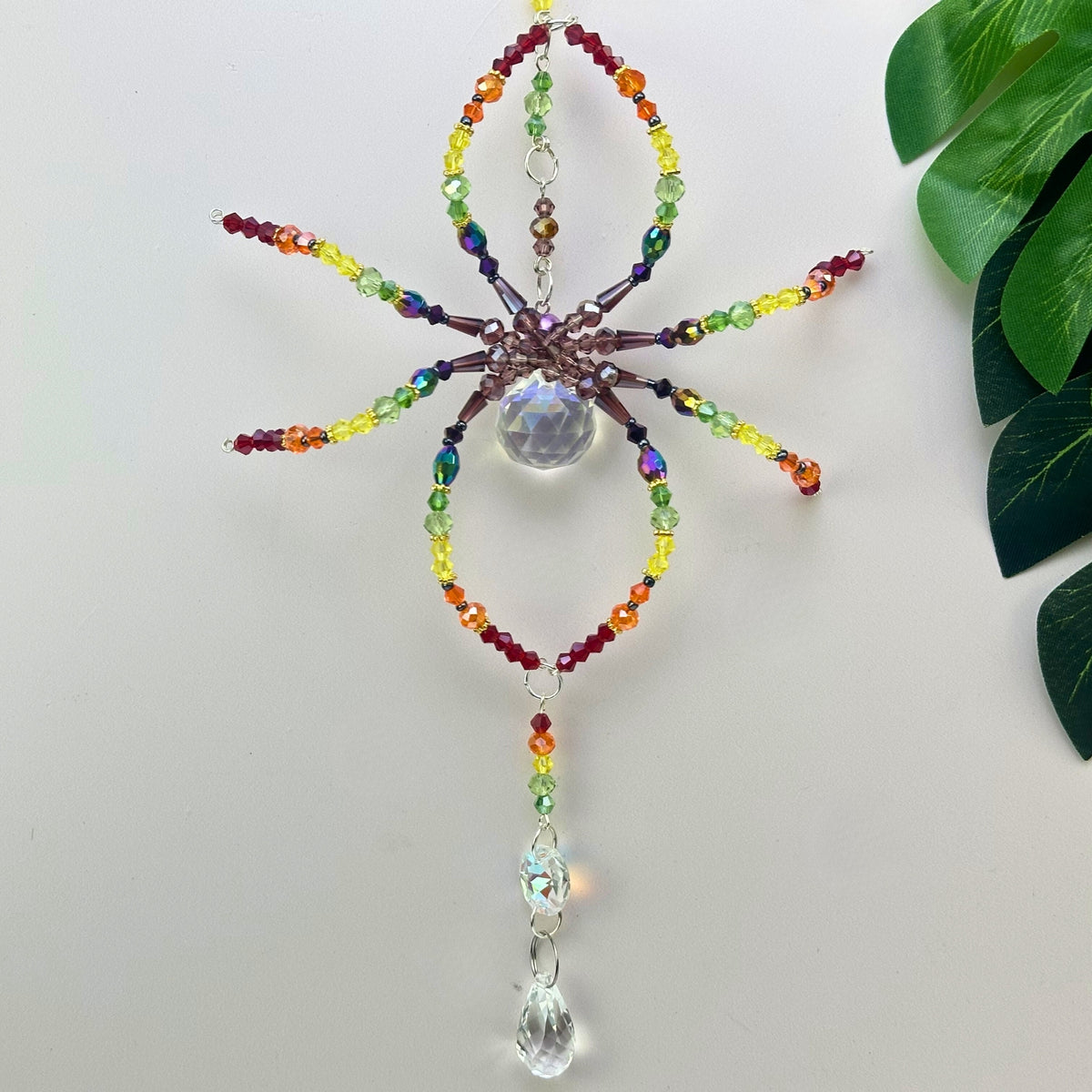 Finished Rainbow Spider suncatcher (the kit makes this)