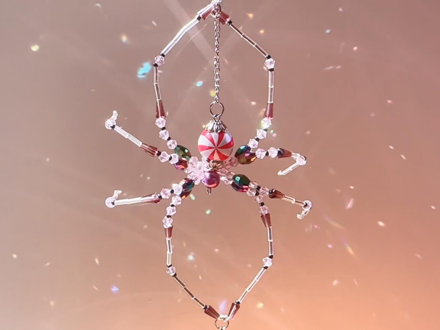 Finished Christmas Spider suncatcher (the kit makes this)