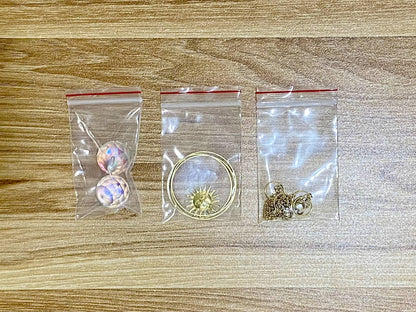 3-Ring Suncatcher DIY Kit - materials laid out (Gold)