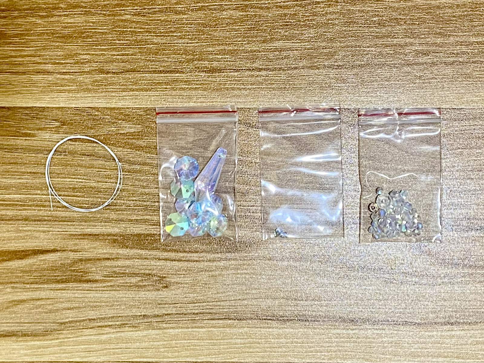 Angel Suncatcher DIY Kit - materials laid out (style 1)
