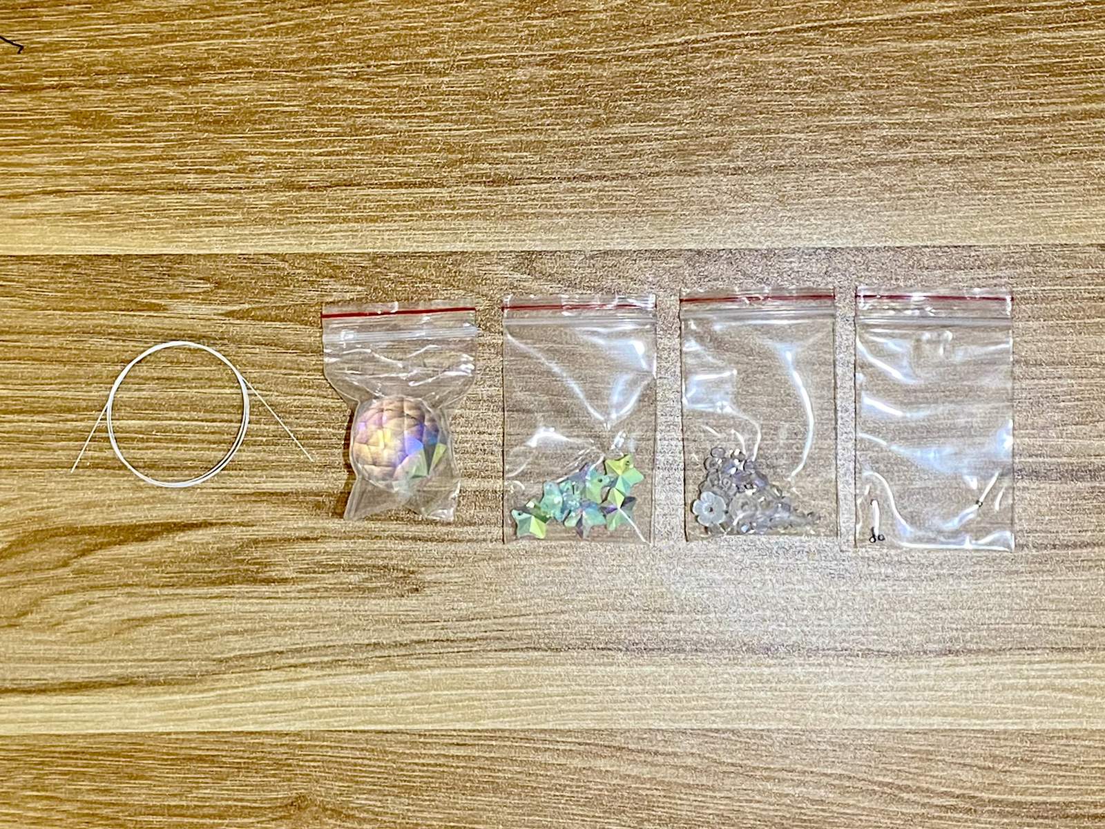 Angel Suncatcher DIY Kit - materials laid out (style 2)