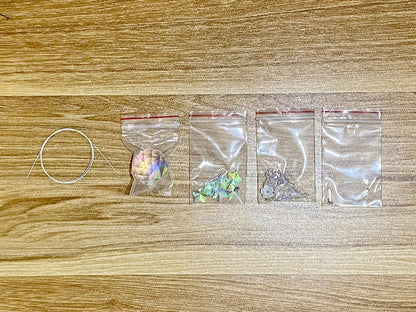Angel Suncatcher DIY Kit - materials laid out (style 2)