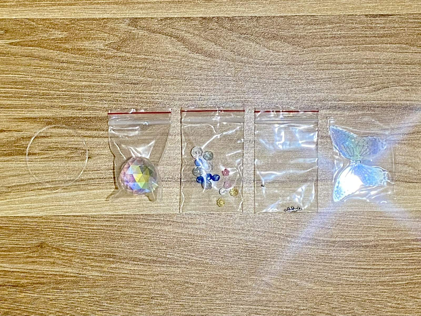 Angel Suncatcher DIY Kit - materials laid out (style 3)