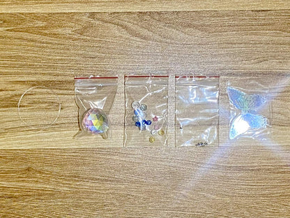 Angel Suncatcher DIY Kit - materials laid out (style 3)