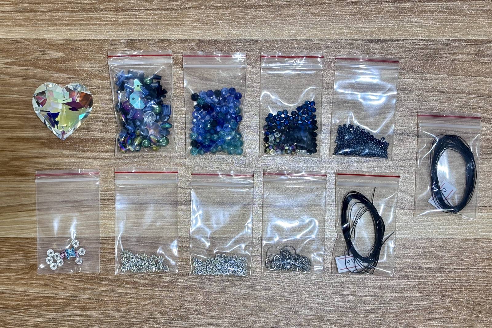Crab Suncatcher DIY Kit - materials laid out