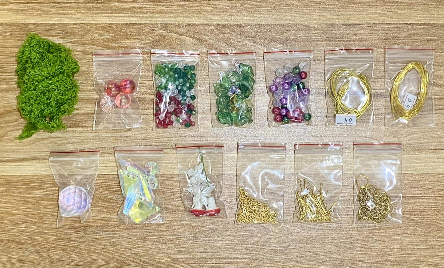 Eden Garden Suncatcher DIY Kit - materials laid out