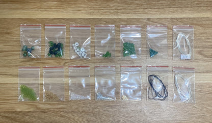 Grasshopper Suncatcher DIY Kit - materials laid out (DIY Kit)