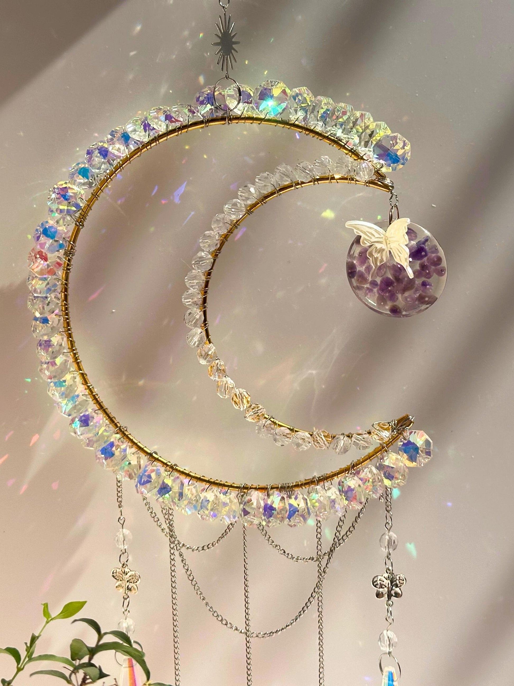 DIY Luna Suncatcher Kit: Crystal Moon Decor Craft