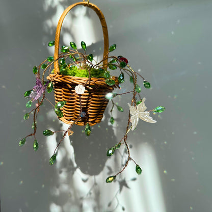 DIY Plant Suncatcher Kit: Crystal Beads, Metal Charms, Rainbow Prism