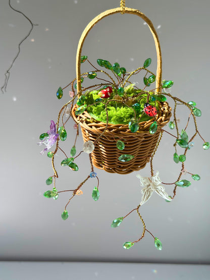 DIY Plant Suncatcher Kit: Crystal Beads, Metal Charms, Rainbow Prism