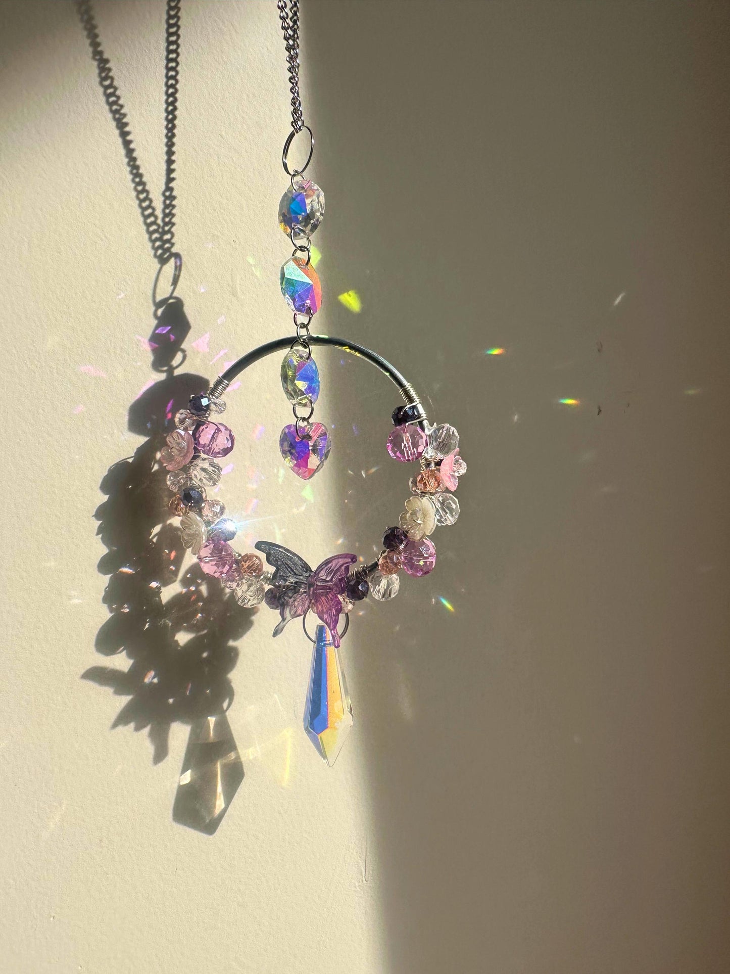 DIY Bloom Suncatcher Kit: Fairy Garden Crystal Prism, Pastel Beads
