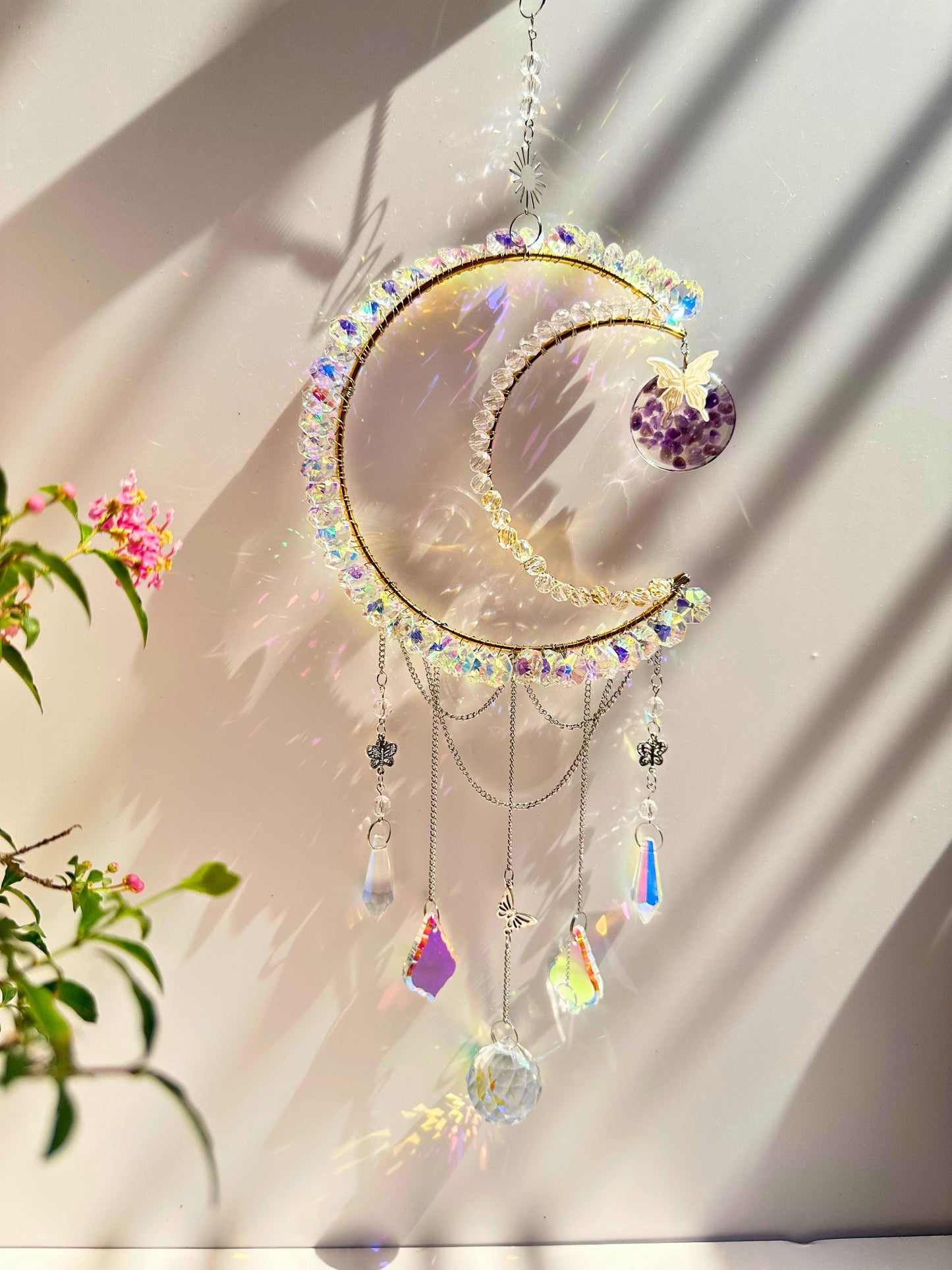 DIY Luna Suncatcher Kit: Crystal Moon Decor Craft