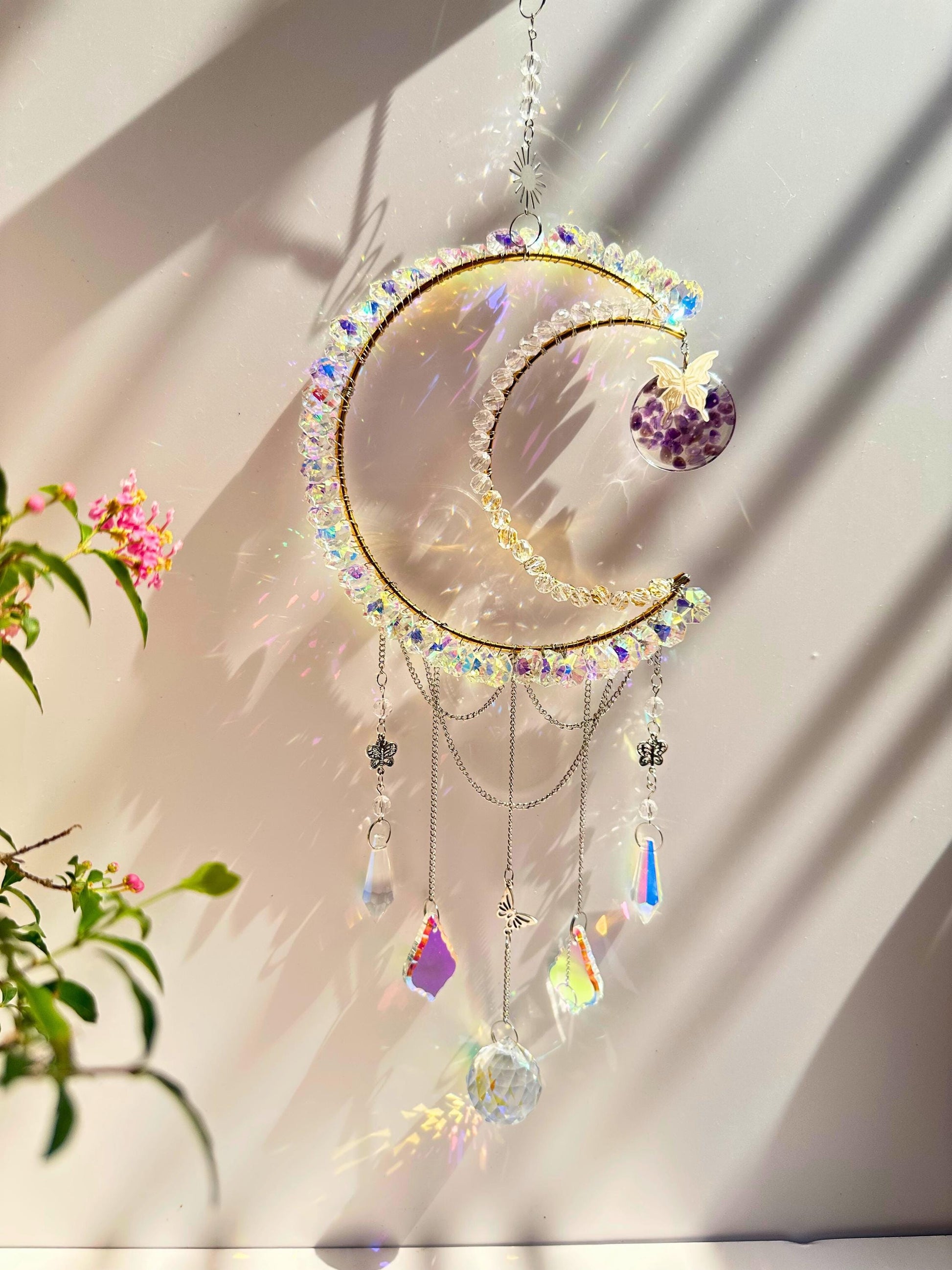 DIY Luna Suncatcher Kit: Crystal Moon Decor Craft