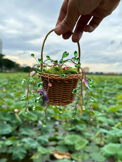 DIY Plant Suncatcher Kit: Crystal Beads, Metal Charms, Rainbow Prism
