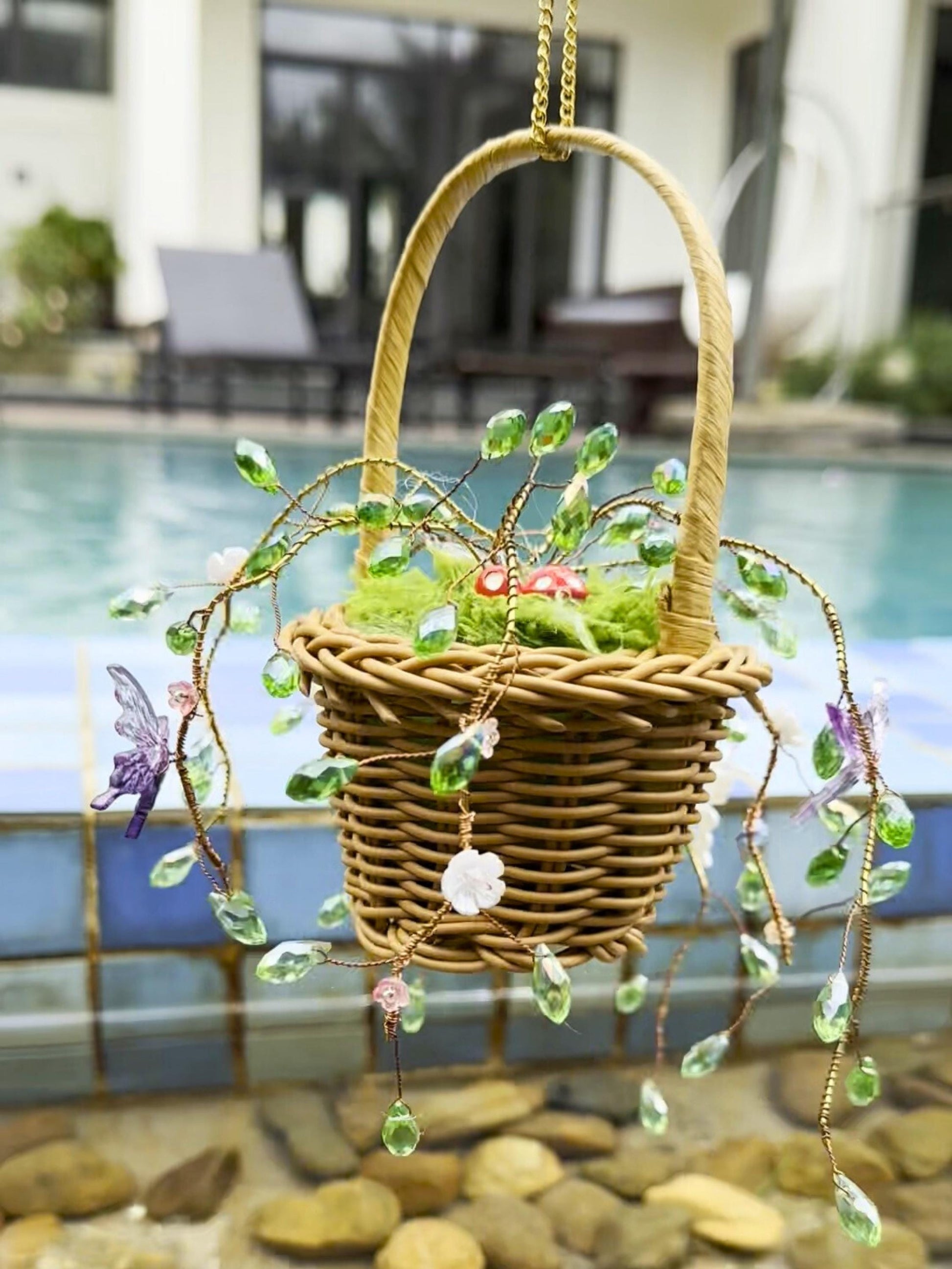 DIY Plant Suncatcher Kit: Crystal Beads, Metal Charms, Rainbow Prism