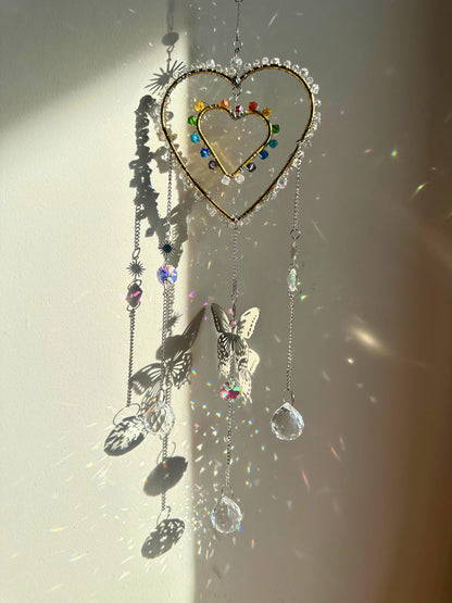 DIY Heart Suncatcher Kit: Crystal Prisms, Charms, Window Art