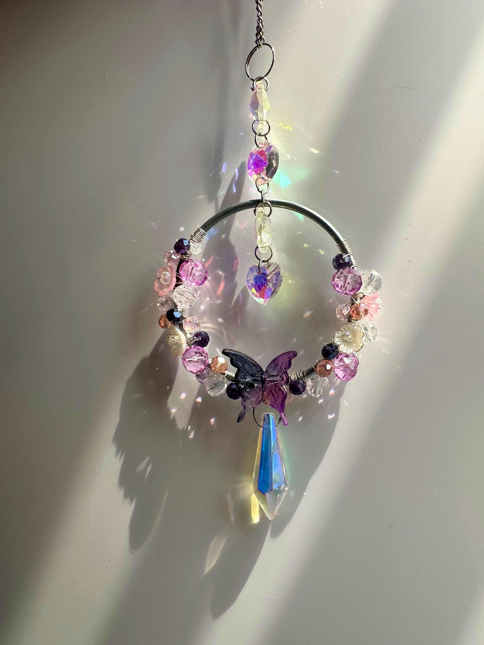 DIY Bloom Suncatcher Kit: Fairy Garden Crystal Prism, Pastel Beads