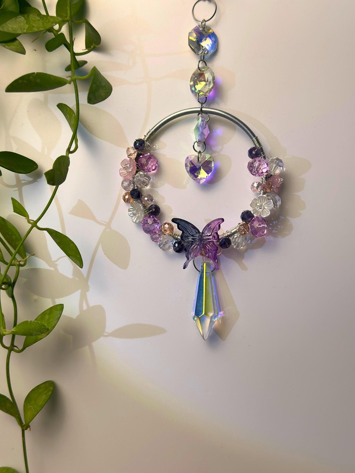 DIY Bloom Suncatcher Kit: Fairy Garden Crystal Prism, Pastel Beads