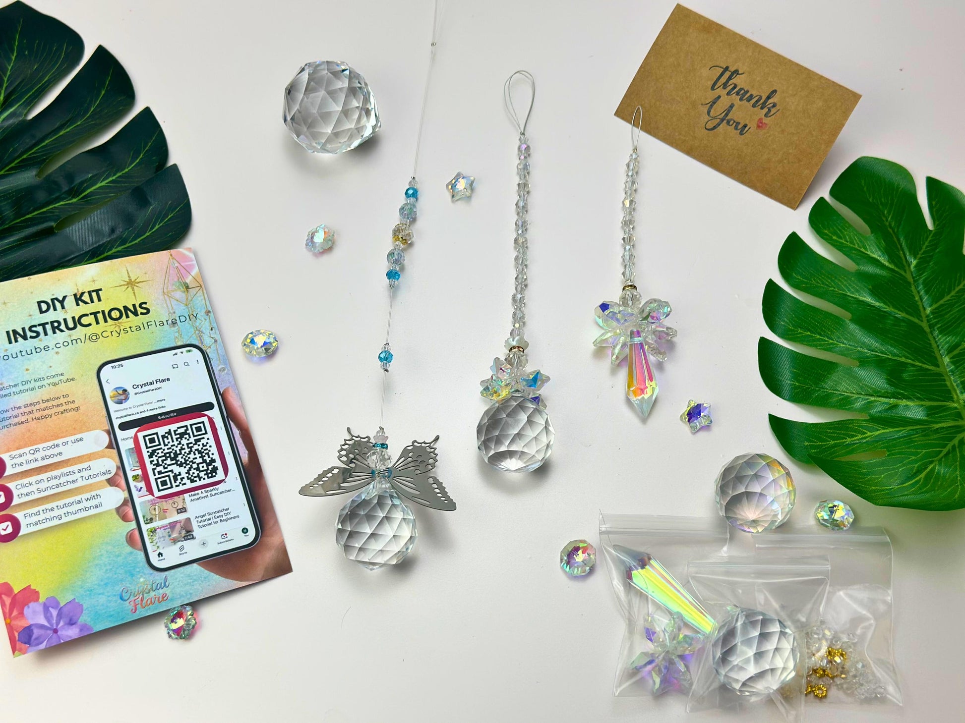 Angel Suncatcher DIY Kit: Crystal Prism Mobile - 3-in-1 Craft