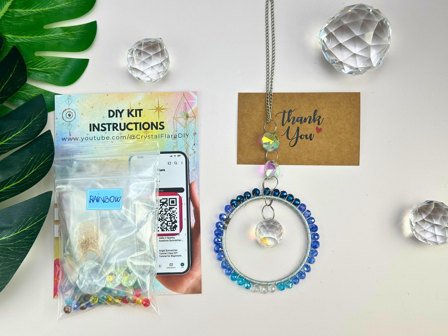 DIY Rainbow Suncatcher Kit - Sparkling Window Decor Project for Kids & Adults