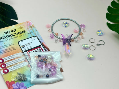 DIY Bloom Suncatcher Kit: Fairy Garden Crystal Prism, Pastel Beads