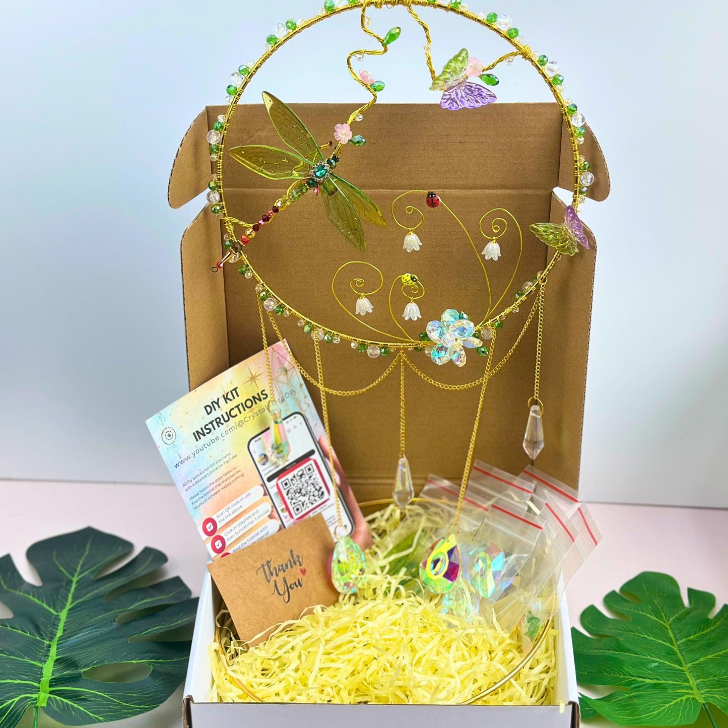Fairy Garden Suncatcher DIY Kit - Create Your Own Magical Sun Catcher for Home Decor