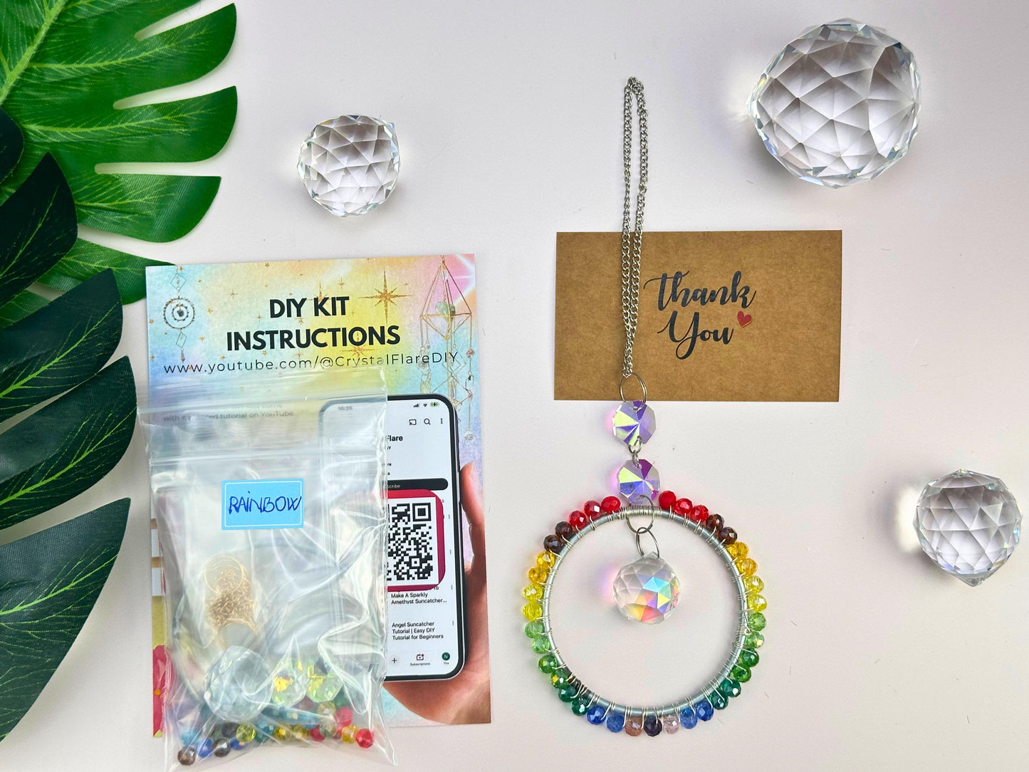 DIY Rainbow Suncatcher Kit - Sparkling Window Decor Project for Kids & Adults