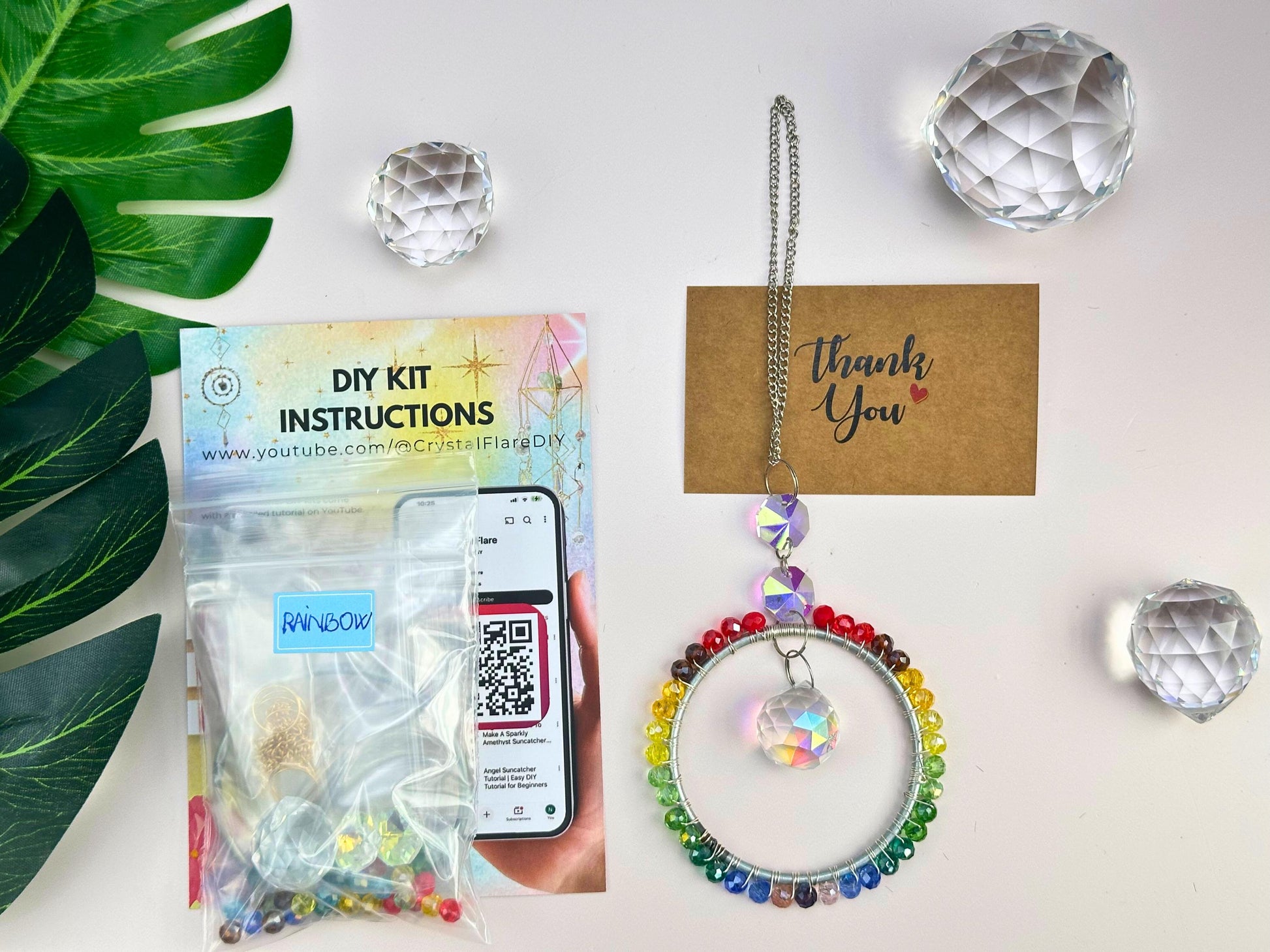 DIY Rainbow Suncatcher Kit - Sparkling Window Decor Project for Kids & Adults