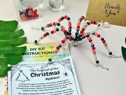 Spider Suncatcher DIY Kit: Crystal Bead & Prism - Halloween Christmas Craft