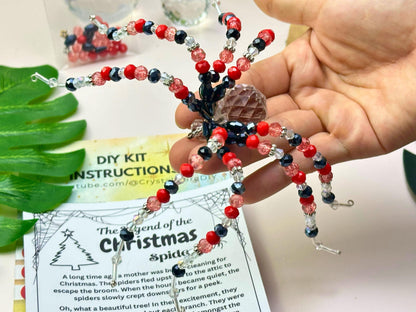 Spider Suncatcher DIY Kit: Crystal Bead & Prism - Halloween Christmas Craft