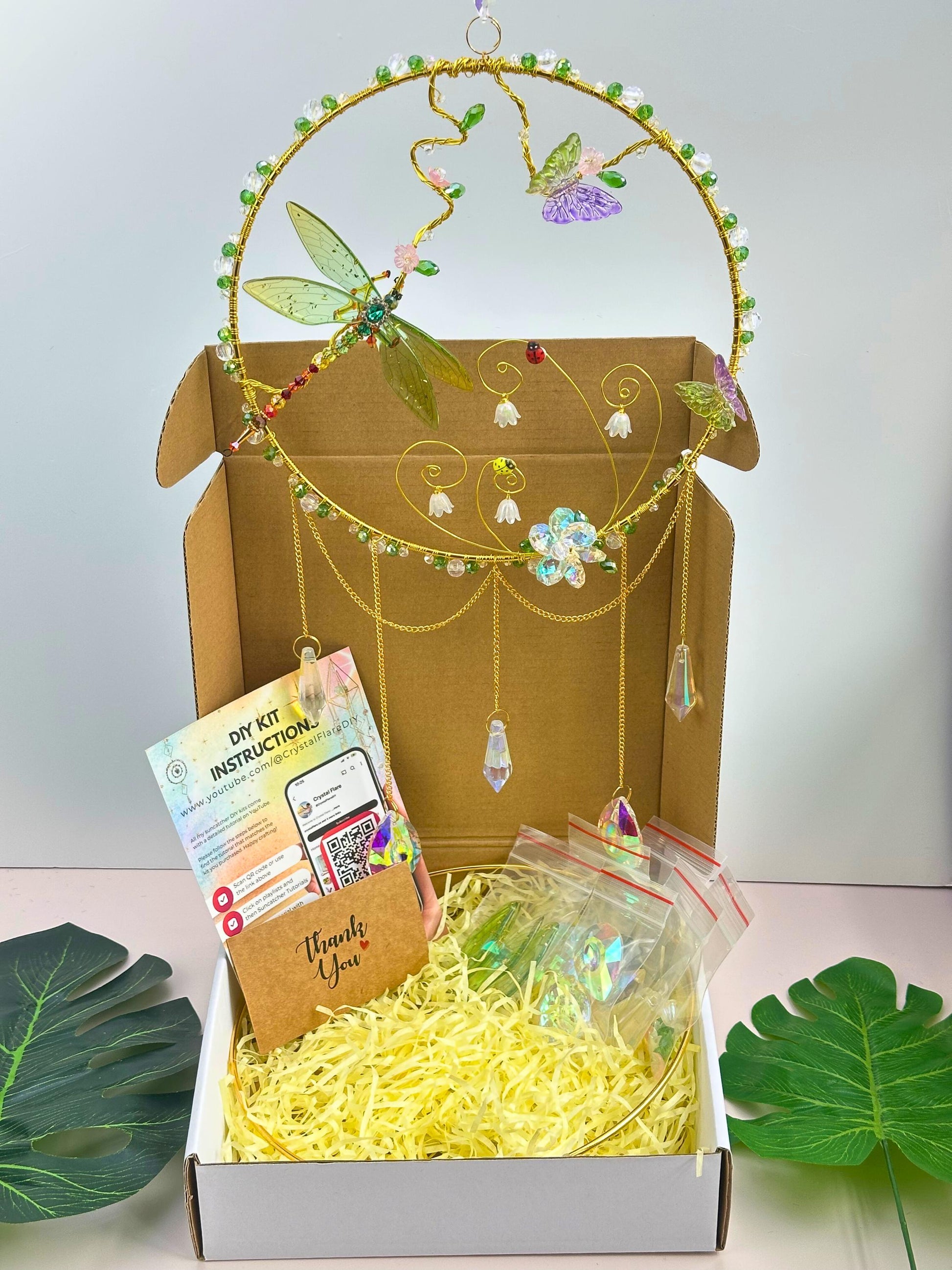 Fairy Garden Suncatcher DIY Kit - Create Your Own Magical Sun Catcher for Home Decor