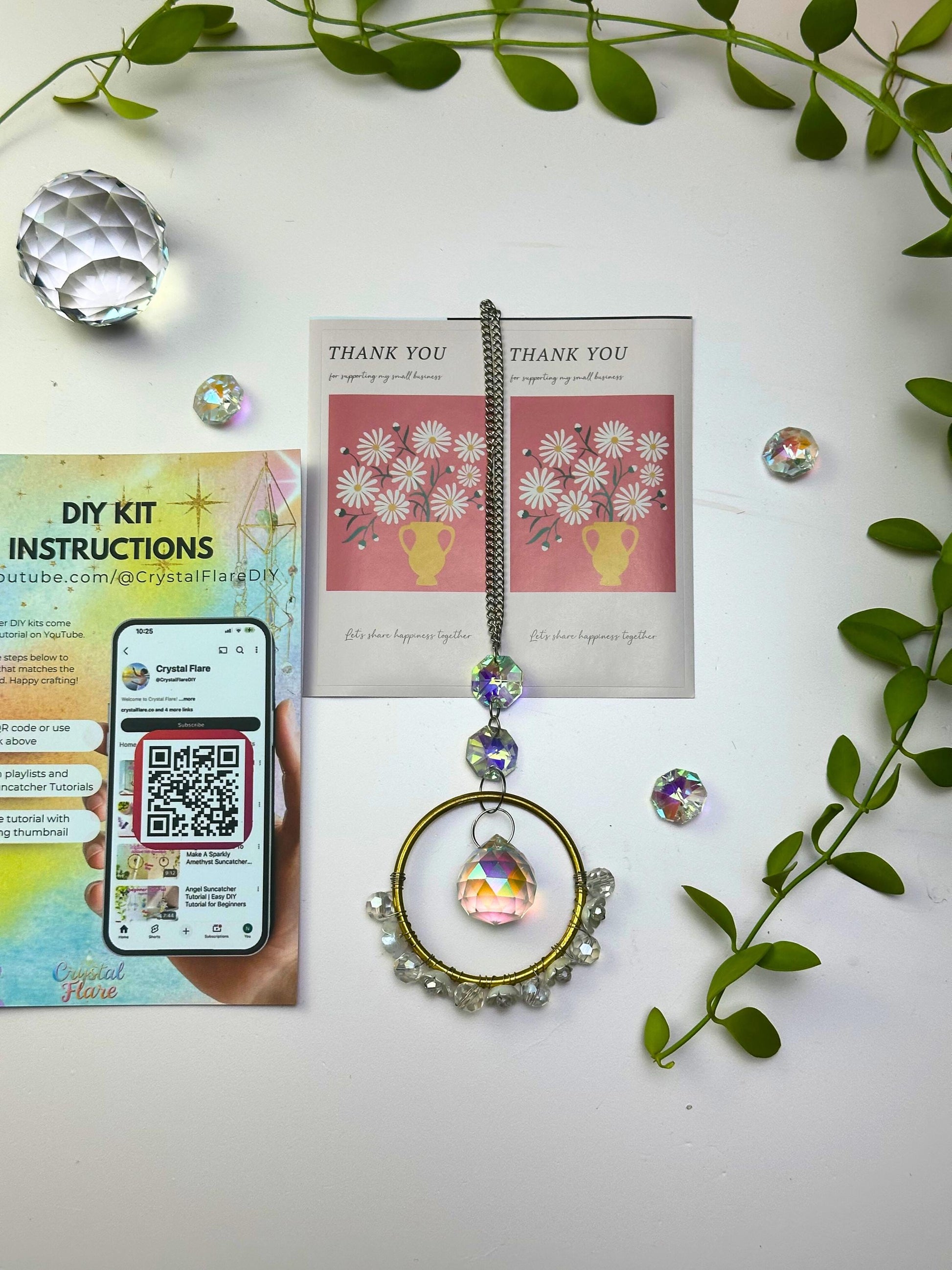 Pear Blossom Suncatcher DIY Kit: Car Mirror Rainbow Maker