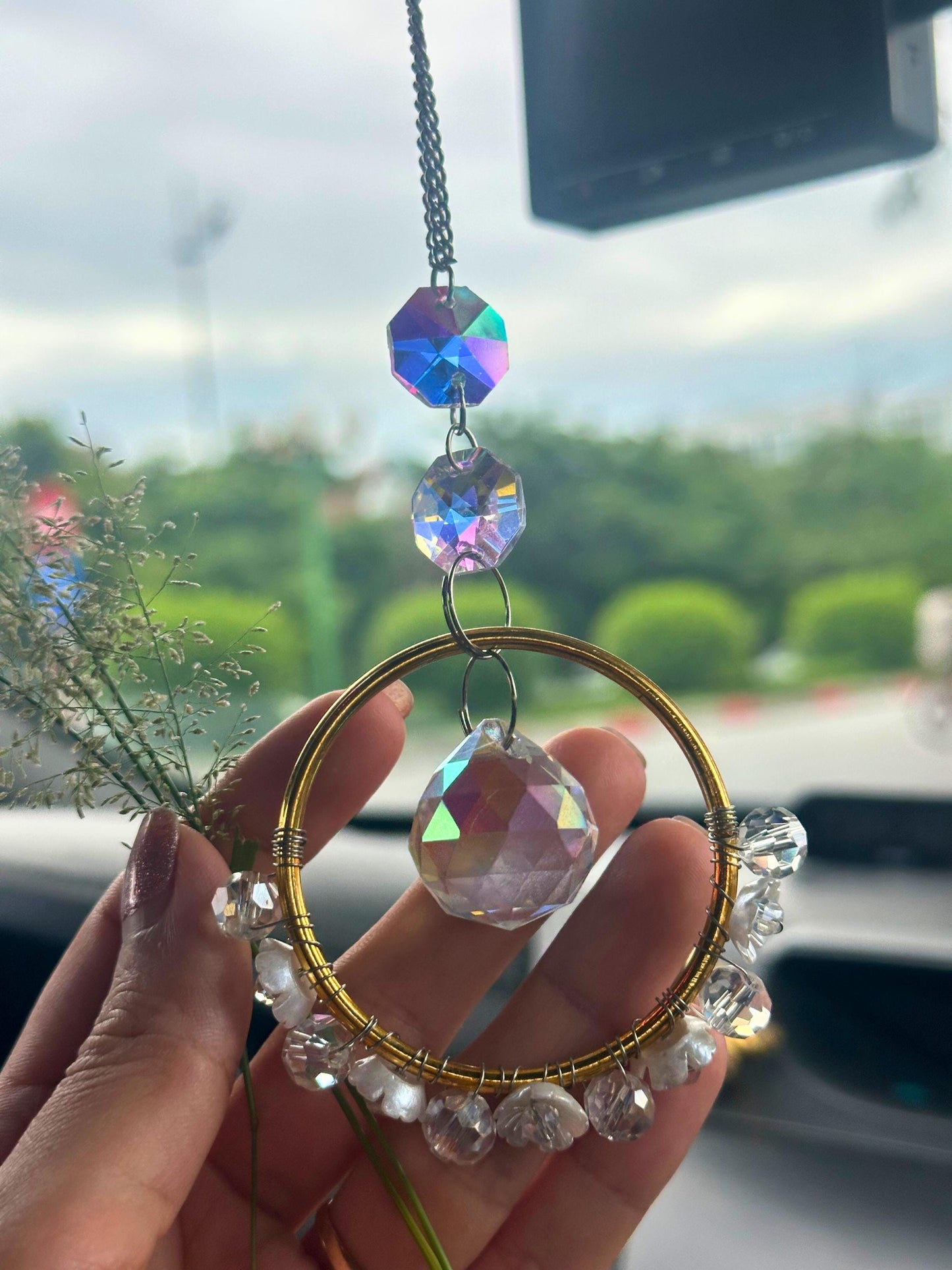 Pear Blossom Suncatcher DIY Kit: Car Mirror Rainbow Maker