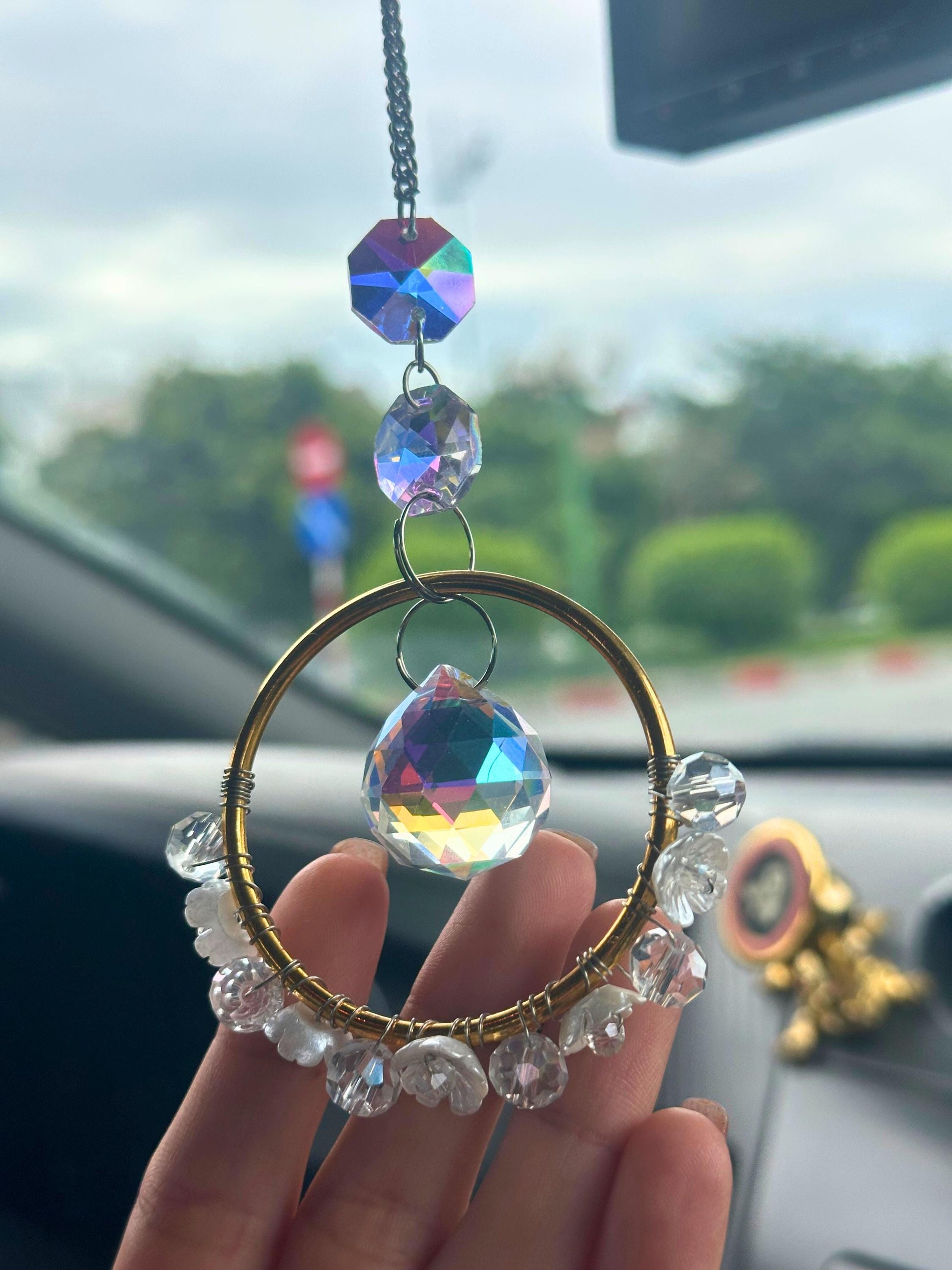 Pear Blossom Suncatcher DIY Kit: Car Mirror Rainbow Maker