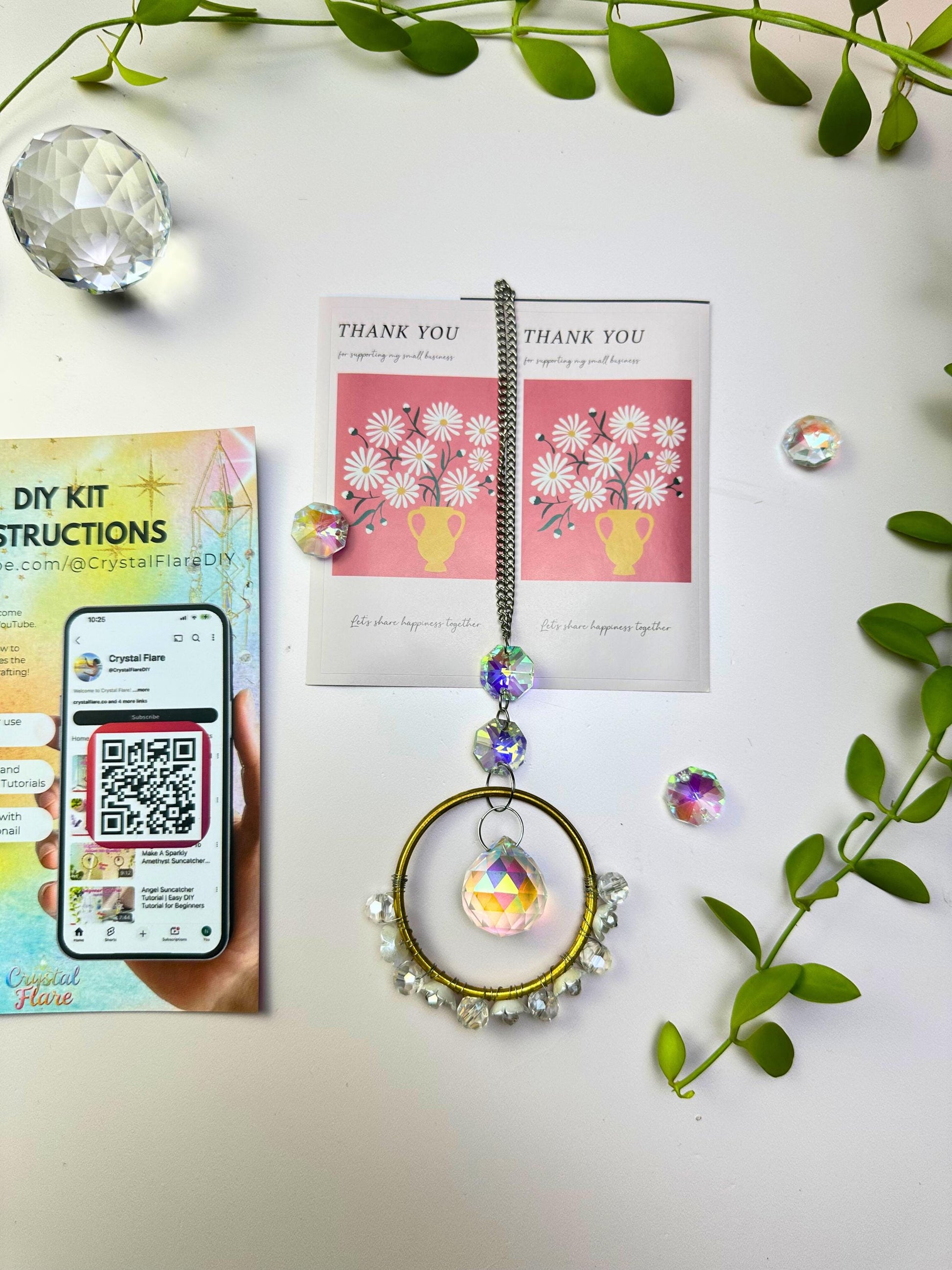 Pear Blossom Suncatcher DIY Kit: Car Mirror Rainbow Maker