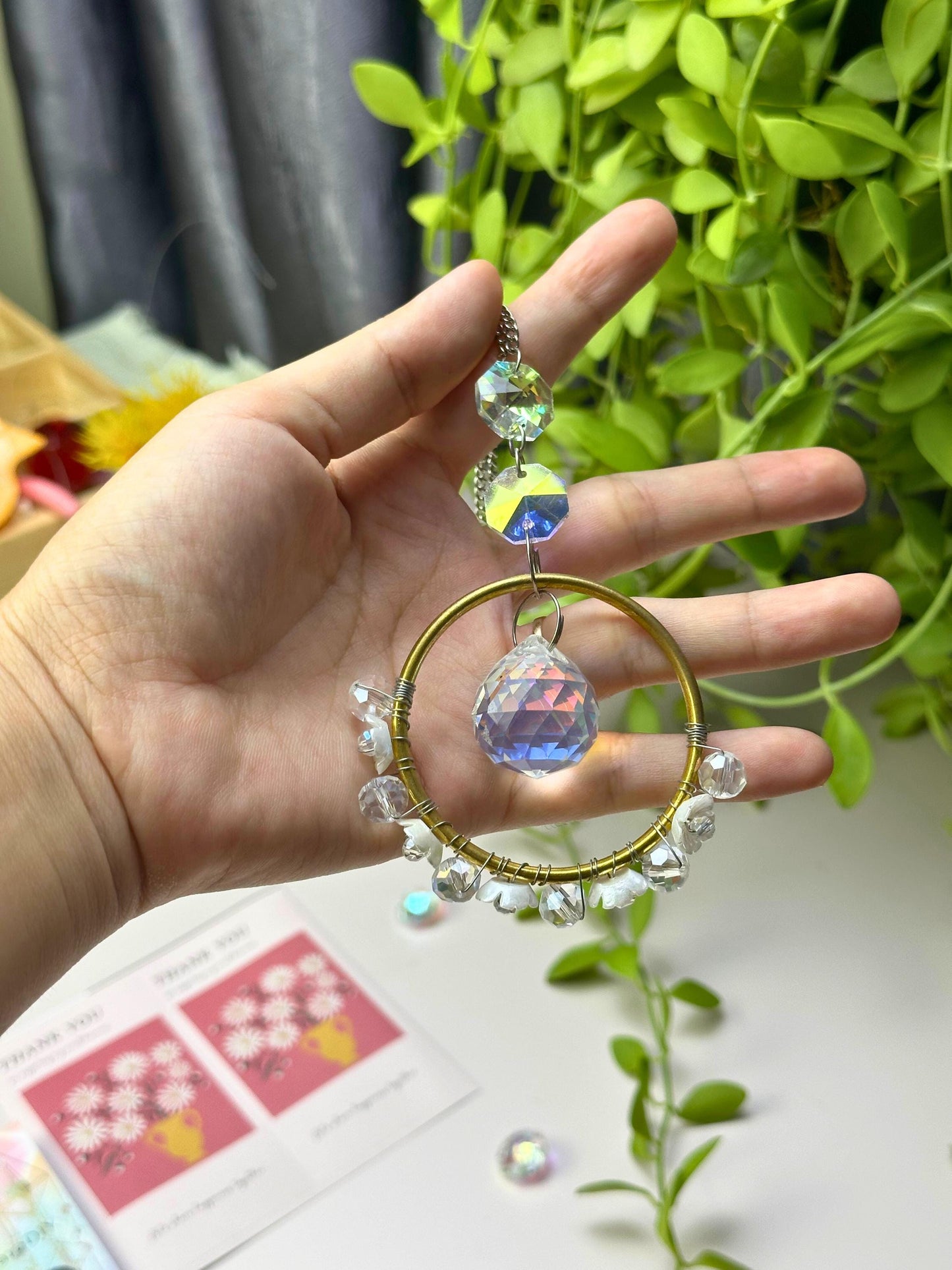 Pear Blossom Suncatcher DIY Kit: Car Mirror Rainbow Maker