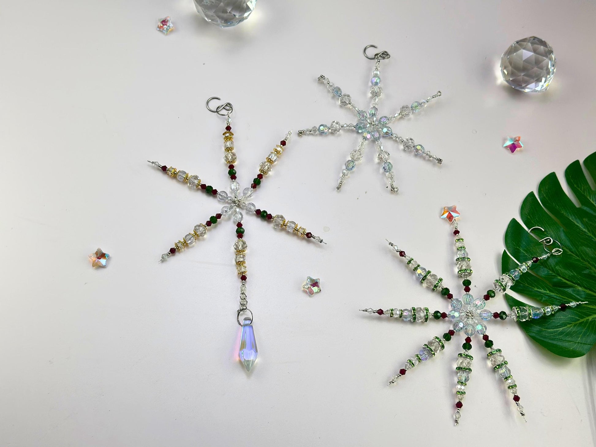 Snowflake Suncatcher DIY Kit: 3-in-1 Craft | Crystal Holiday Winter Decor