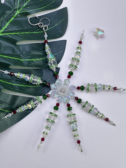 Snowflake Suncatcher DIY Kit: 3-in-1 Craft | Crystal Holiday Winter Decor