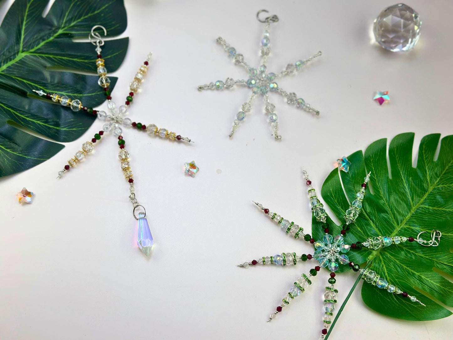 Snowflake Suncatcher DIY Kit: 3-in-1 Craft | Crystal Holiday Winter Decor