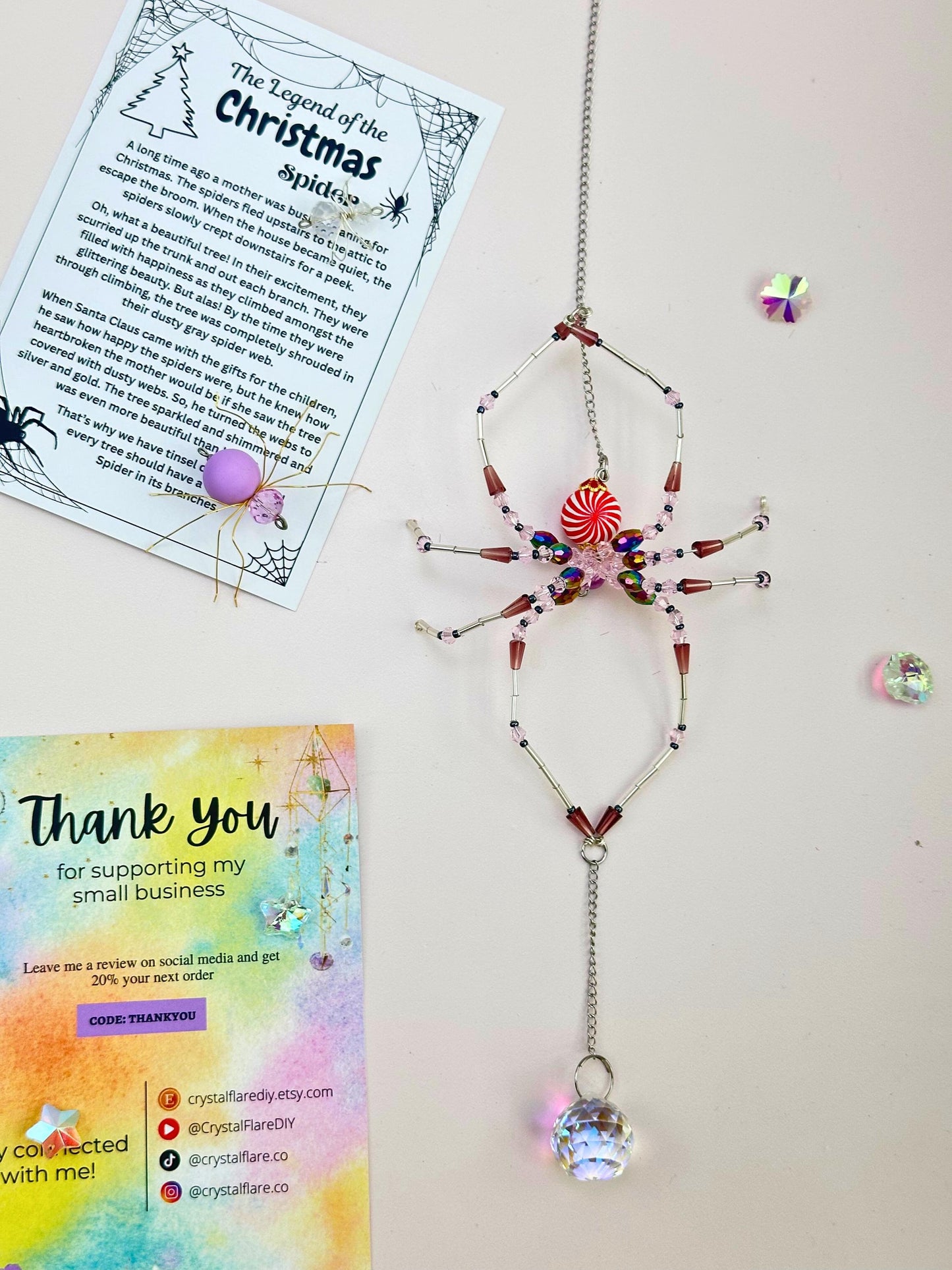Christmas Spider Suncatcher DIY Kit - Create Your Own Christmas & Halloween Decor