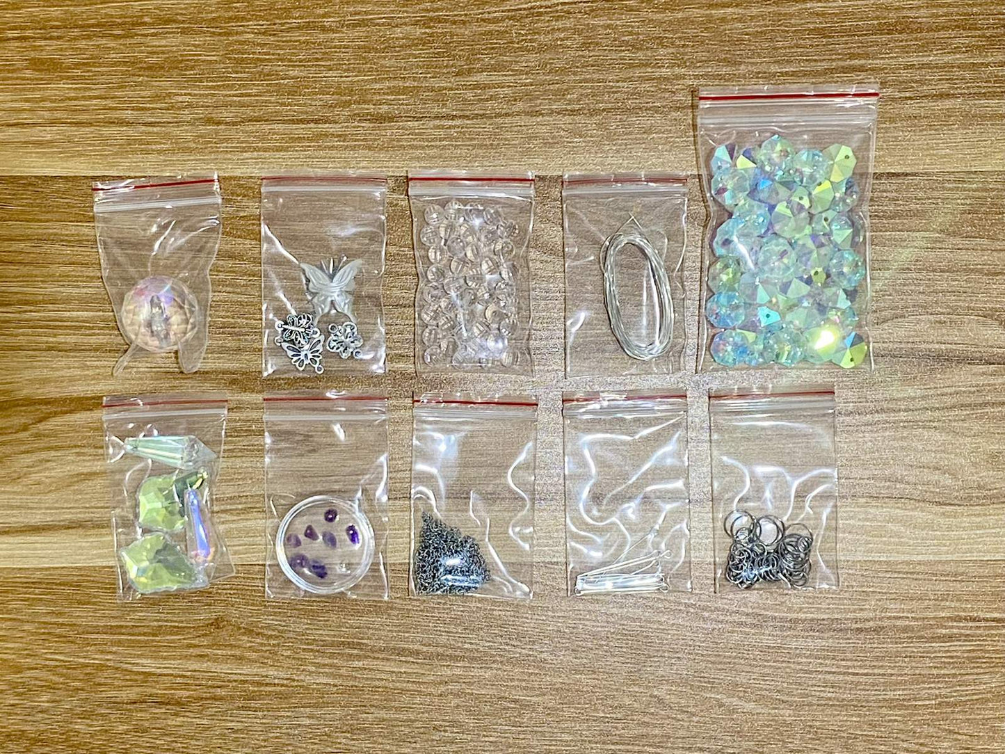Luna Suncatcher DIY Kit - materials laid out