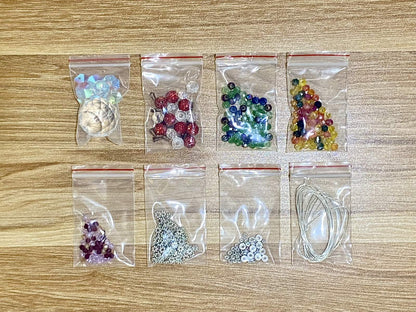 Octopus Suncatcher DIY Kit - materials laid out (Rainbow)