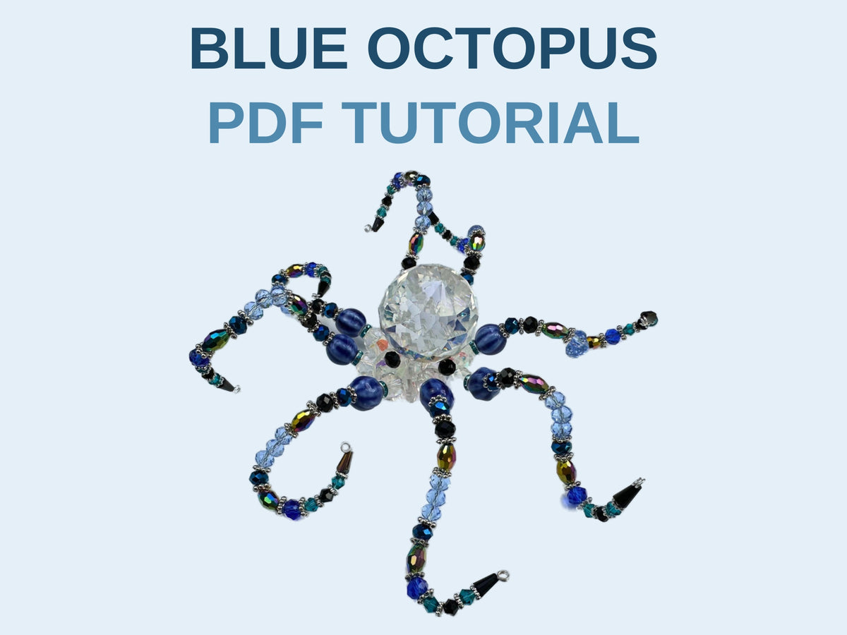 Blue Octopus Suncatcher PDF Tutorial - 11 pages, 22 step photos