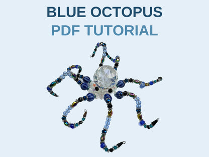 Blue Octopus Suncatcher PDF Tutorial - 11 pages, 22 step photos
