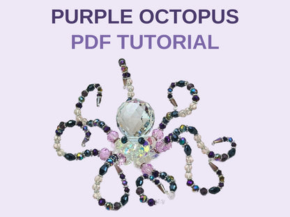 Purple Octopus Suncatcher PDF Tutorial - 12 pages, 24 step photos