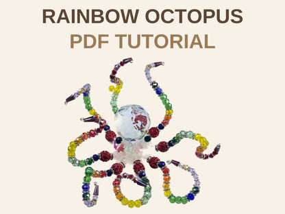 Rainbow Octopus Suncatcher PDF Tutorial - 13 pages, 25 step photos