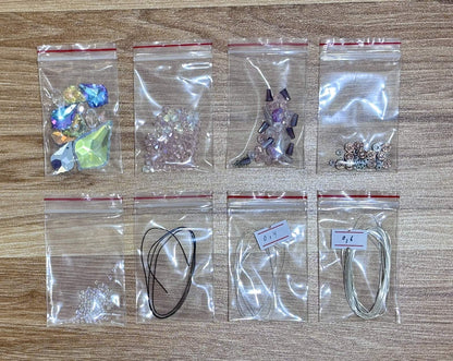 Orchid Mantis Suncatcher DIY Kit - materials laid out