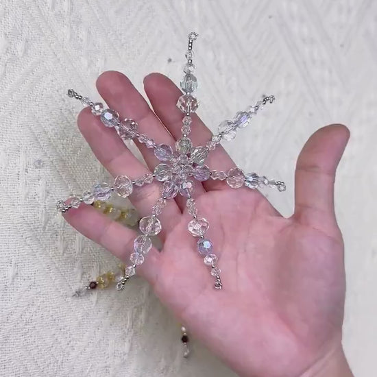 Snowflake Suncatcher DIY Kit: 3-in-1 Craft | Crystal Holiday Winter Decor