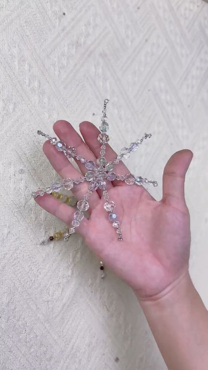 Snowflake Suncatcher DIY Kit: 3-in-1 Craft | Crystal Holiday Winter Decor