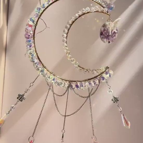 DIY Luna Suncatcher Kit: Crystal Moon Decor Craft